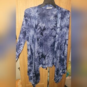 Lock & love navy blue tie dye cardigan women's size XXL